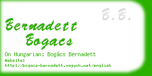 bernadett bogacs business card