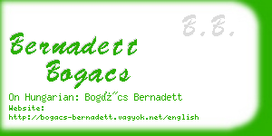 bernadett bogacs business card